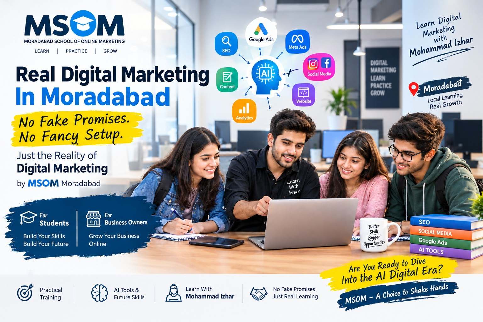 Real Digital Marketing in Moradabad No Fake Promises No Fancy Setup - MSOM Moradabad
